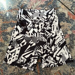 Gymshark Black & White Geometric High-Rise Bike Shorts